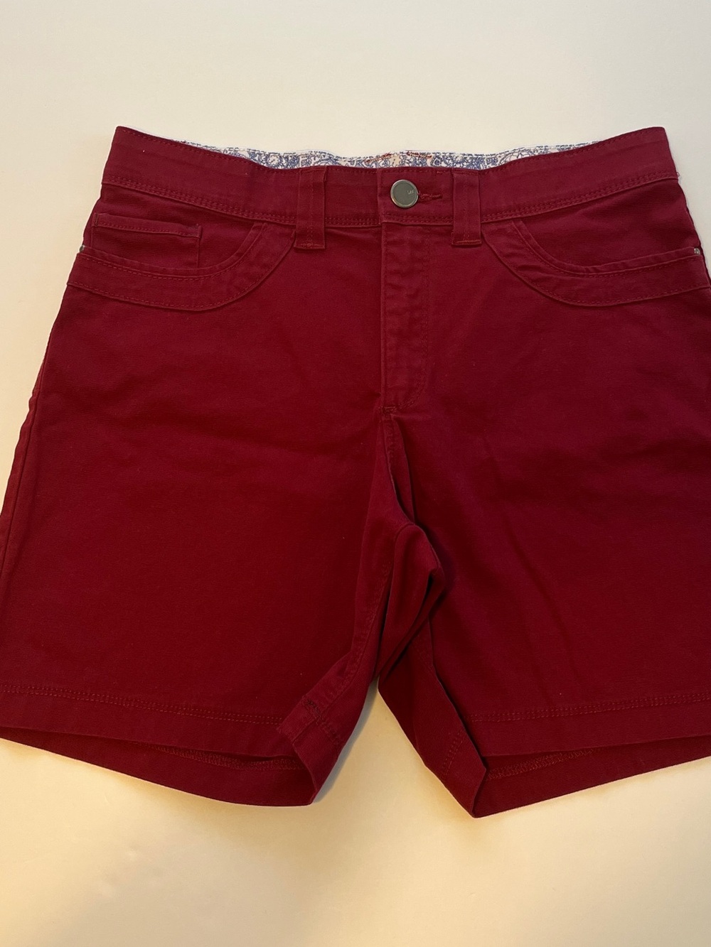 Lee women Flat-Front Burgundy Shorts with Zip Pockets casual